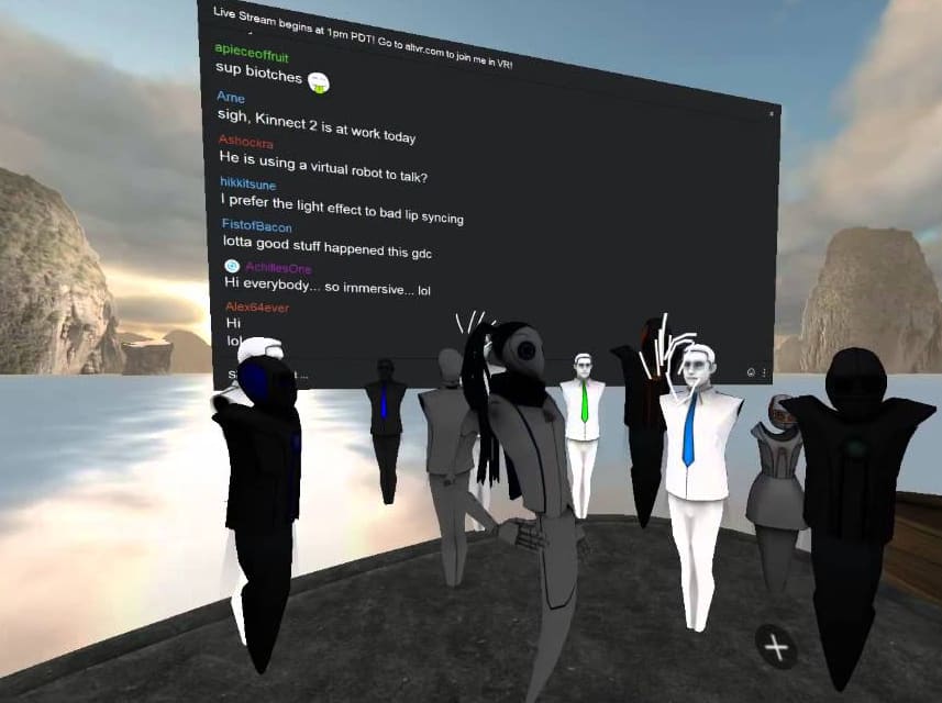 AltspaceVR salon écran avatars