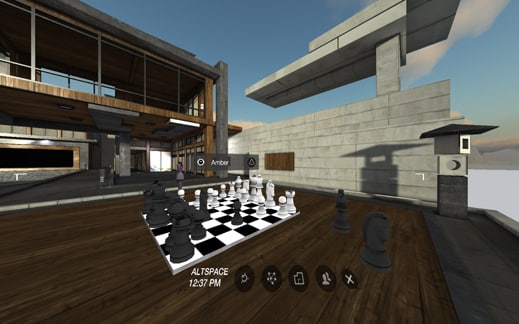 AltspaceVR échiquier géant jardin zen
