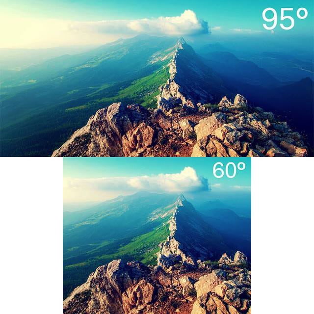 Noon VR 95° vs 60°