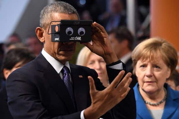 Obama Merkel réalité virtuelle