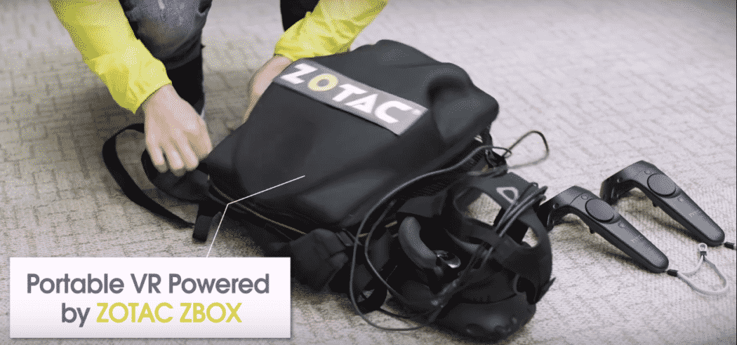 Le sac à dos de Zotac pour la réalité virtuelle avec le HTC Vive