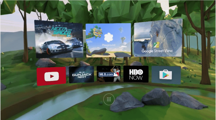 Interface de Google Daydream sous Android