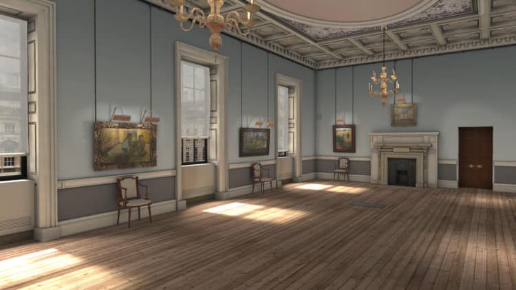 Capture d'écran de la Courtauld Gallery de Londres dans WoofbertVR