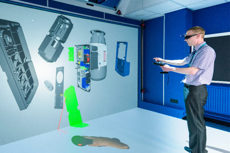 CAVE réalité virtuelle salle immersive 3D projecteurs