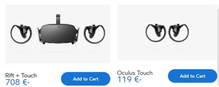 Baisse de prix Oculus Rift Touch controler boutique achat 
