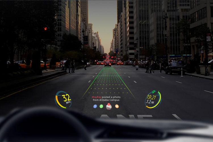 Alibaba investit WayRay réalité augmentée pare-brise voiture