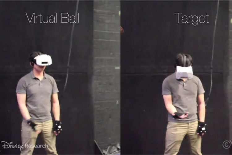 Disney laboratoire prédiction de trajectoire balle réalité virtuelle VR