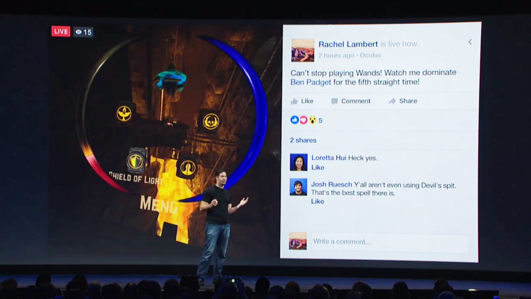 samsung gear vr facebook livestreaming