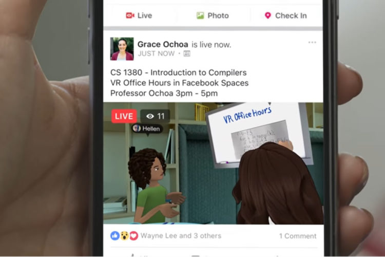 Facebook Spaces diffusion en direct