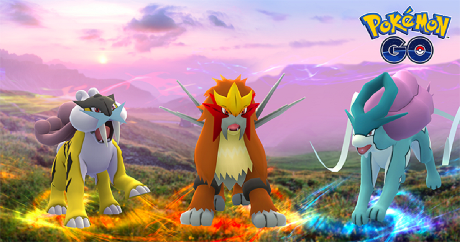 Pokemon Go légendaire Entei-Raikou-Suicune