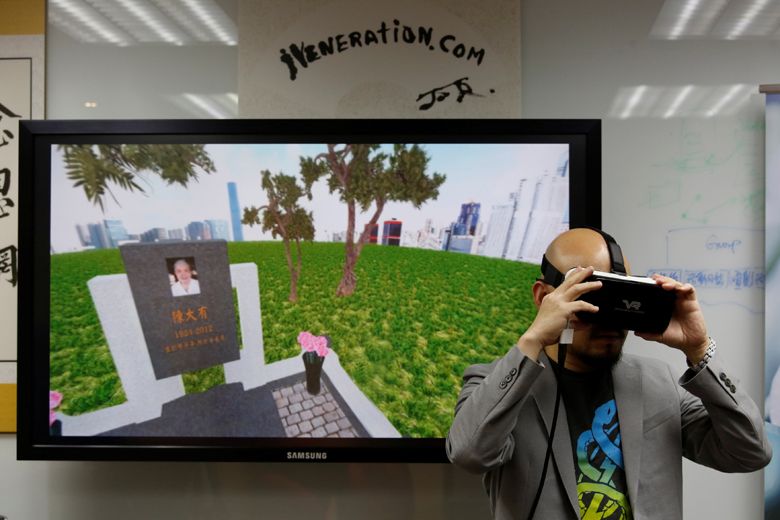 insolite, cimetière realite virtuelle, hommage 2.0, iveneration, wtf