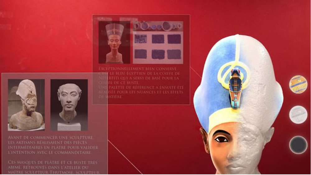 Buste d’Akhenaton reconstitué en AR réalité augmentée