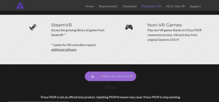 trinus psvr télécharger installer