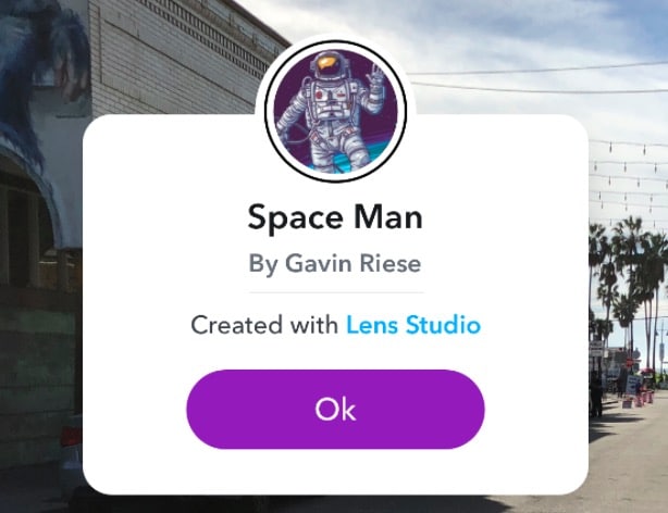 informations sur les filtres snapchat space man