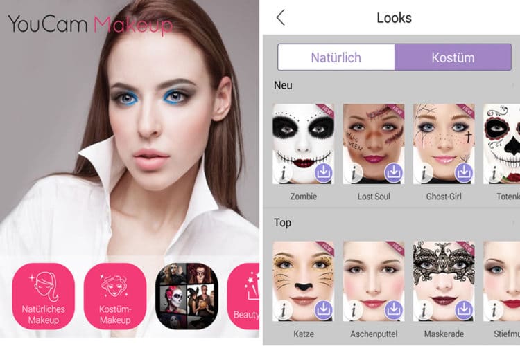 Meilleures application maquillage beauté en réalité augmentée sur iOS Android smartphone AR