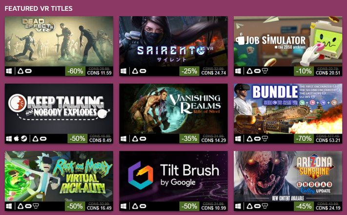 steam vr printemps sélection meilleurs jeux