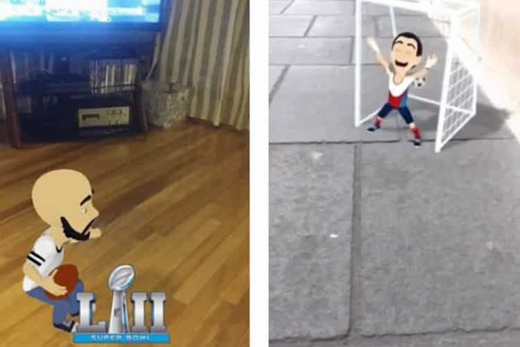 Tennis en réalité augmentée Snapchat