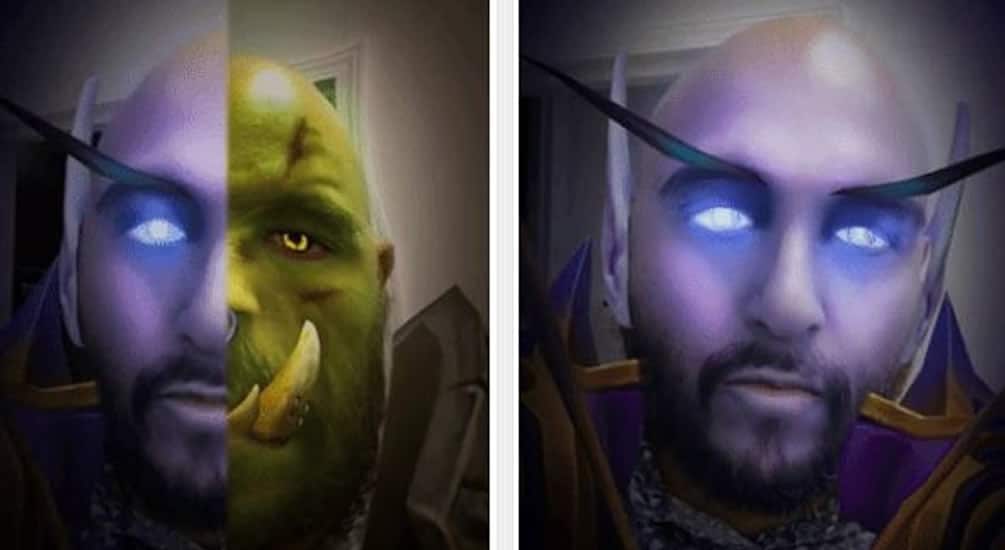 World of Warcraft filtres snapchat réalité augmentée