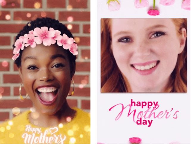 Filtres fête des mères réalité augmentée Snapchat Messenger