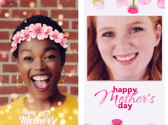 Filtres fête des mères réalité augmentée Snapchat Messenger