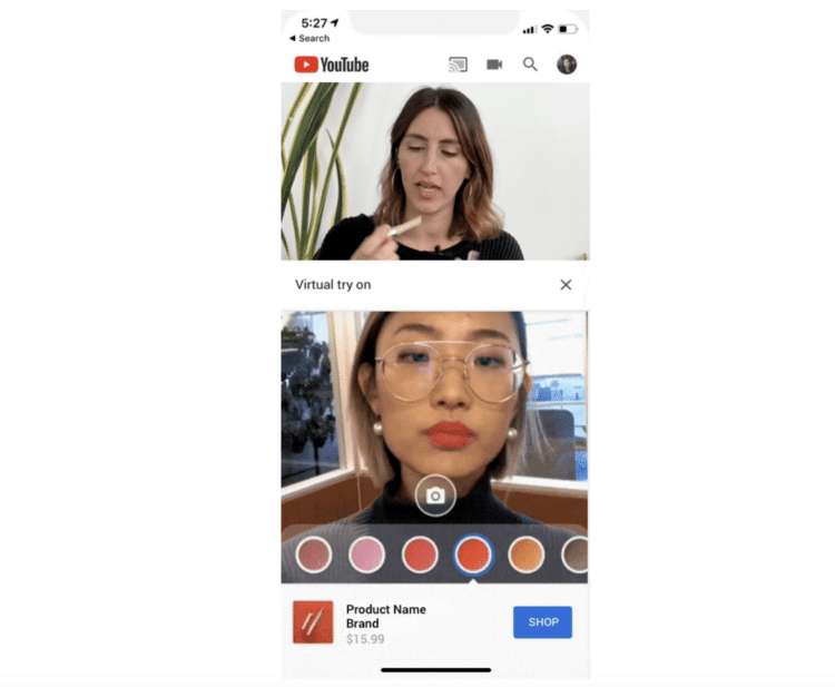 google youtube test maquillage ar