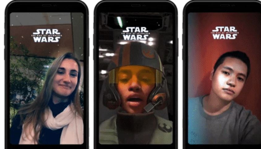 Star Wars réalité augmentee filtre Messenger
