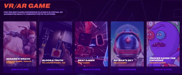 beat saber nominés game awards 