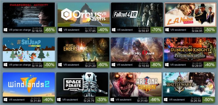 Soldes d'hiver Steam VR