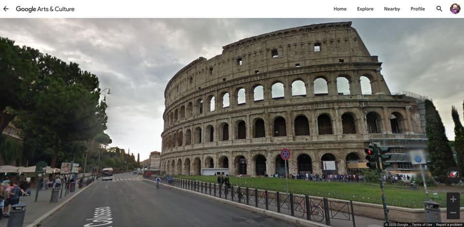 visites VR du colisée à rome pour faire face au coronavirus