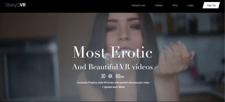 StasyQ, capture d'écran du site de porno VR