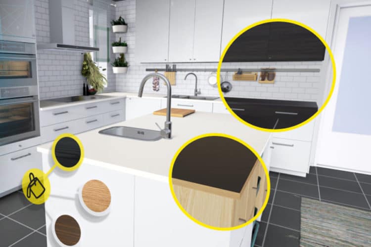 Vue des accessoires de cuisine en réalité virtuelle