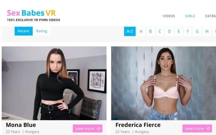 capture d'écran du site porno vr Sex Babes VR
