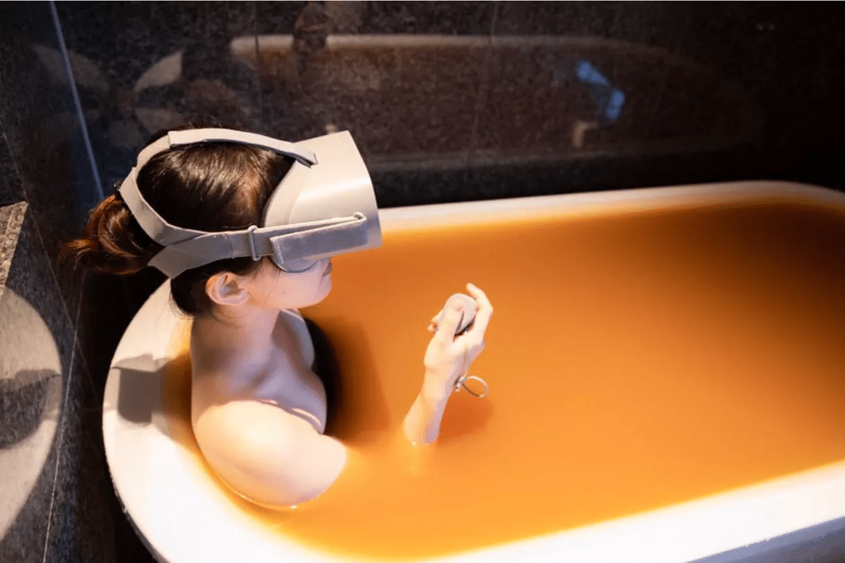 visite vr d'un onsen bain thermal japonais