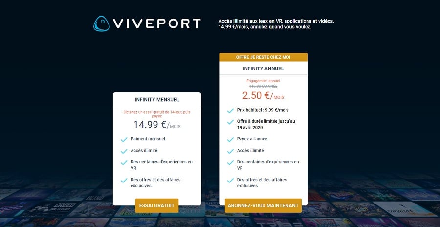 offre je reste chez moi viveport infinity