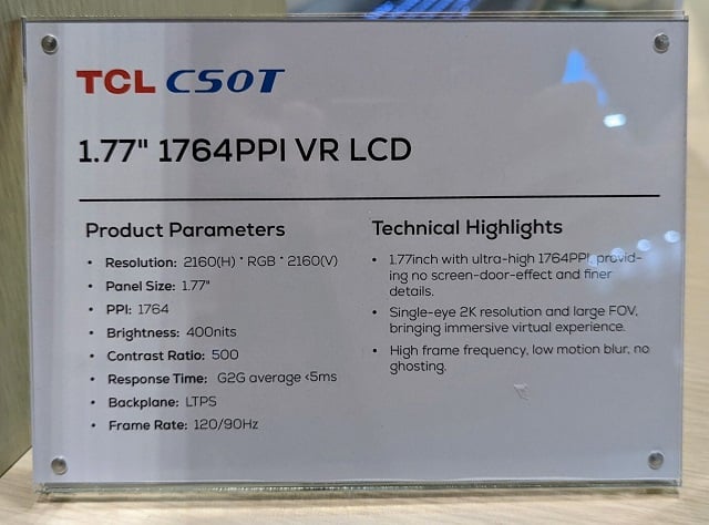 TCL écrans LCD 2K
