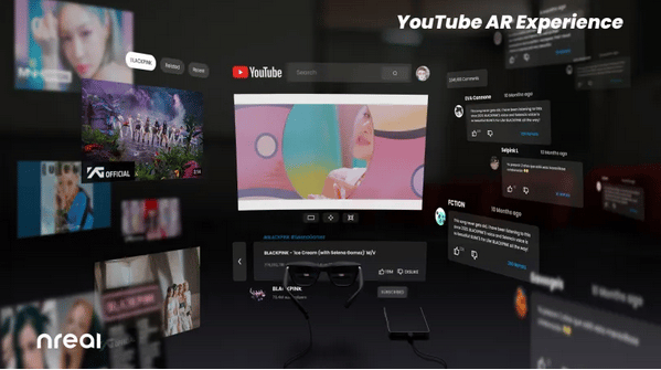 Nreal a annoncé qu'il apportait une version AR de YouTube à ses lunettes Nreal Air