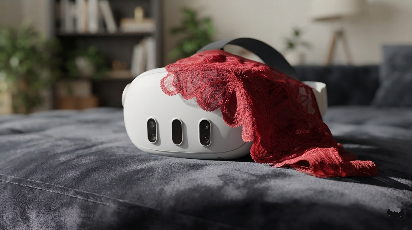 casque VR et petite culotte rouge