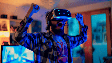 Gameur jouant à la VR