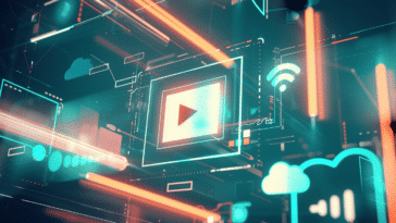 Transfert rapide d’un fichier volumineux entre appareils avec des icônes vidéo et cloud.