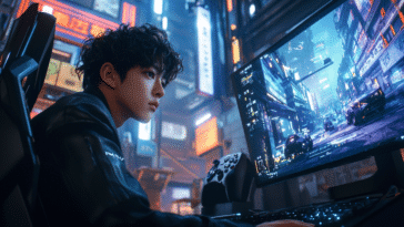 Un joueur en train de profiter du gaming en 8K