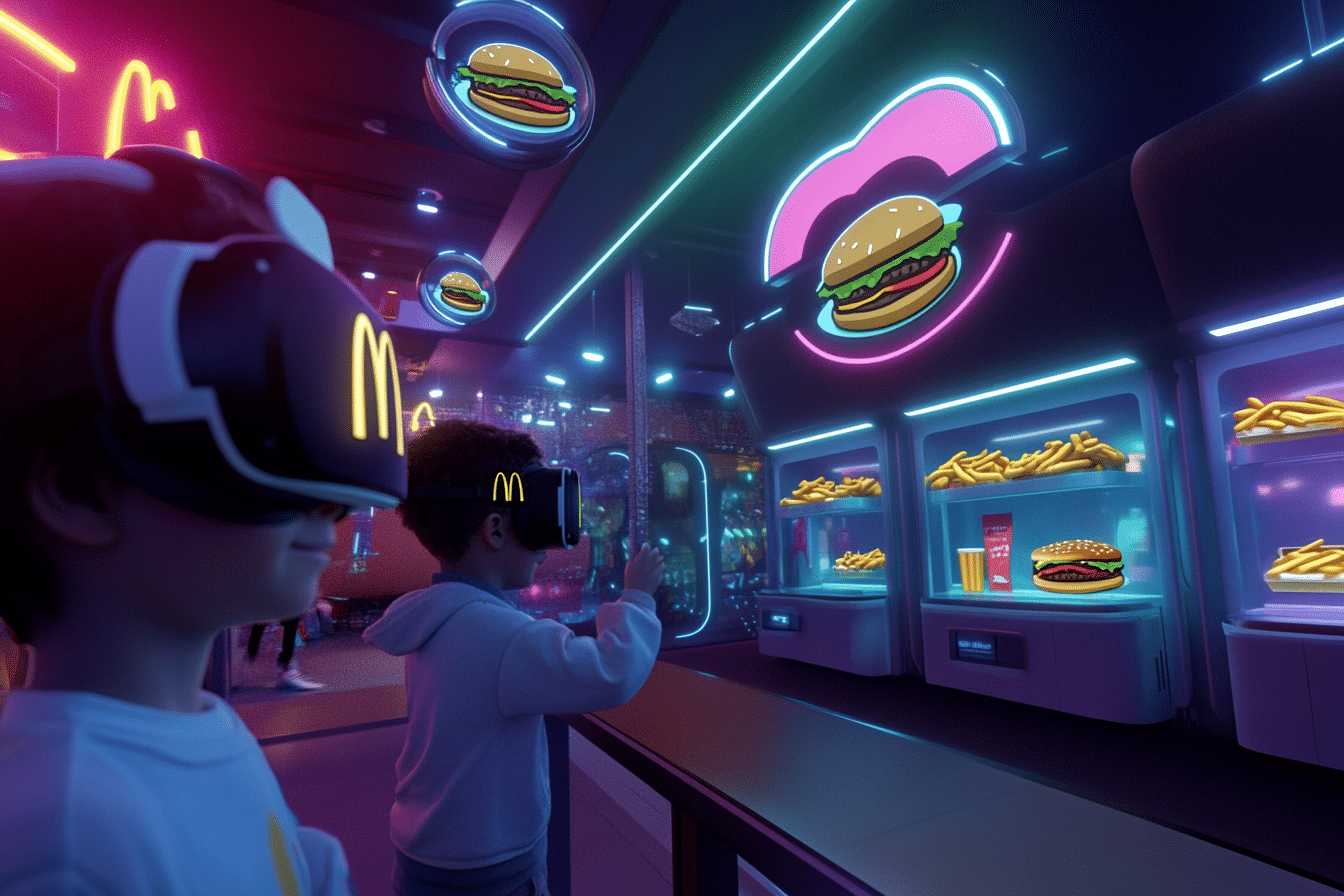 Des enfants qui expérimentent le Happy Meal VR
