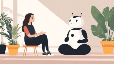 femme discute avec chatbot émotionnel