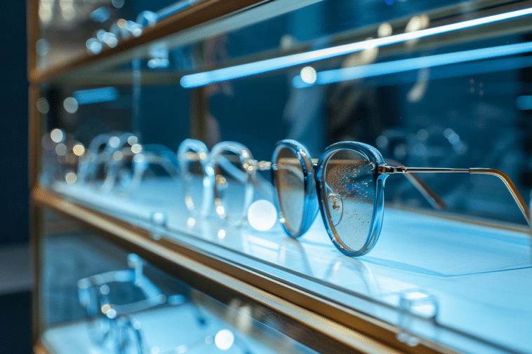 Puck de calcul à l’origine des lunettes Orion de Meta exposé dans cette vitrine