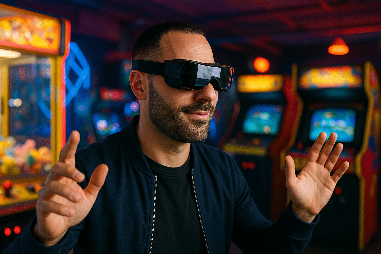 Bigscreen Beyond 2 dans une salle de jeu