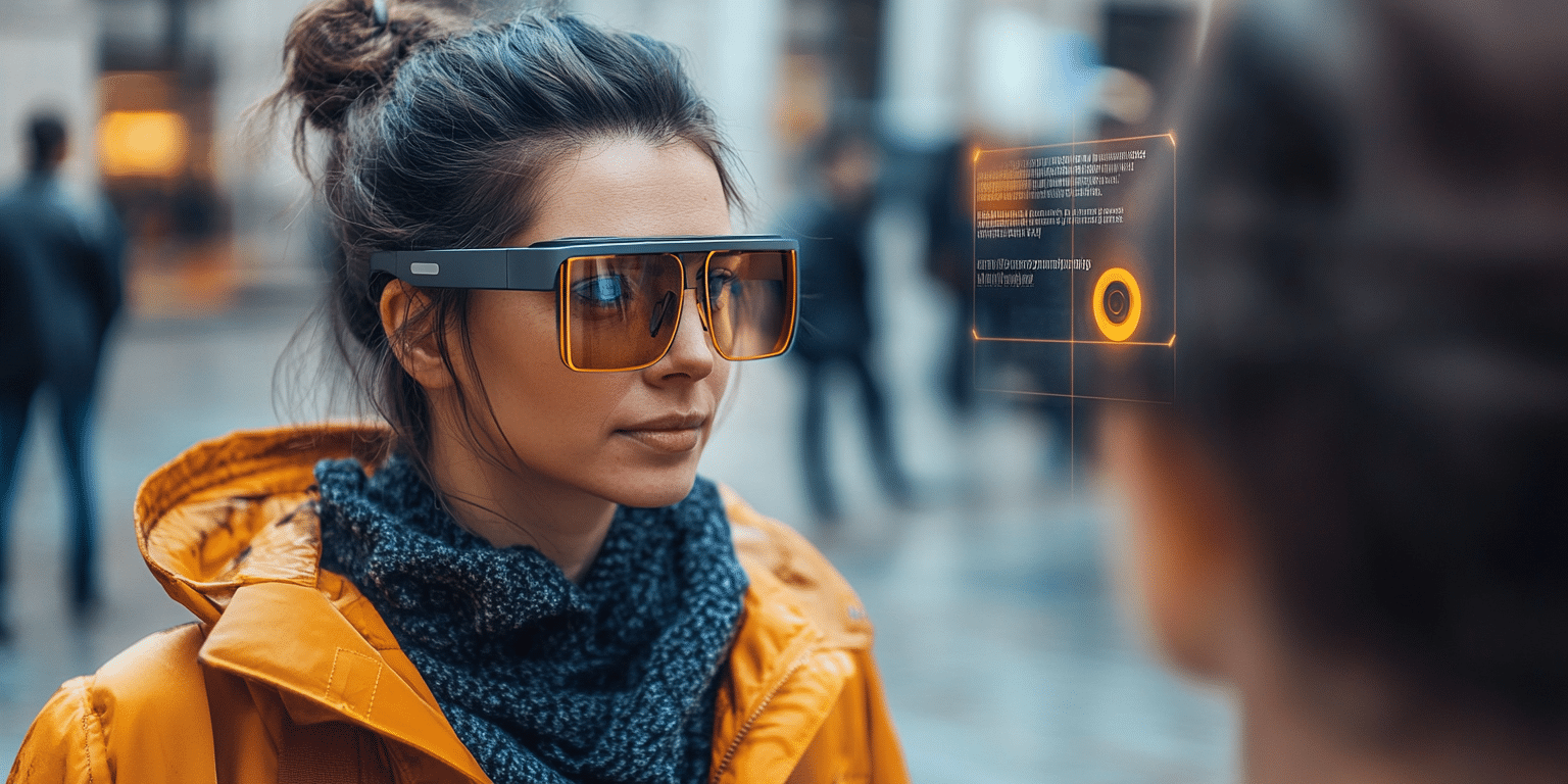 image fictive des lunettes intelligentes Meta avec reconnaissance faciale