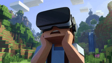 Un joueur dans Minecraft VR