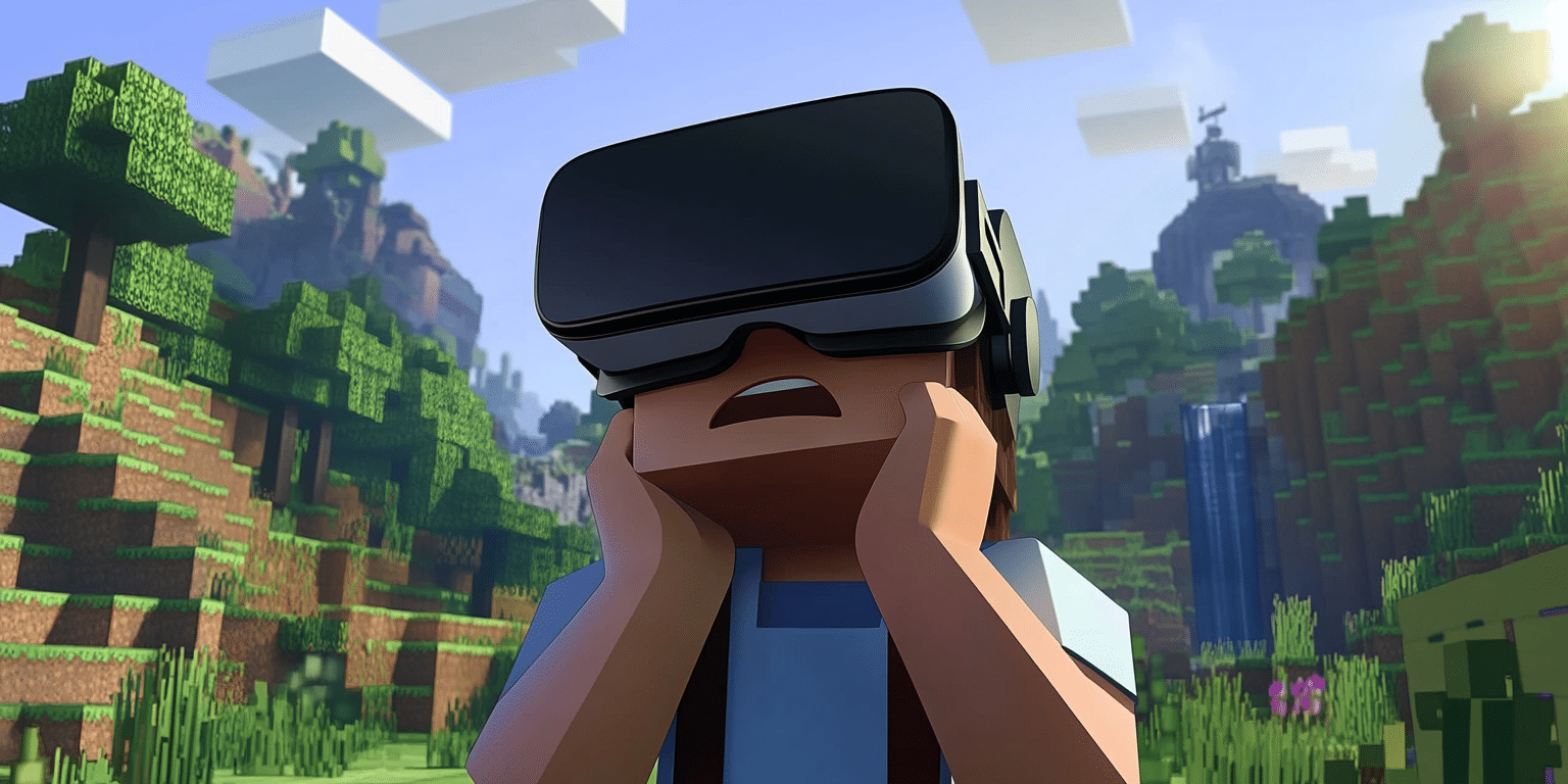Un joueur dans Minecraft VR