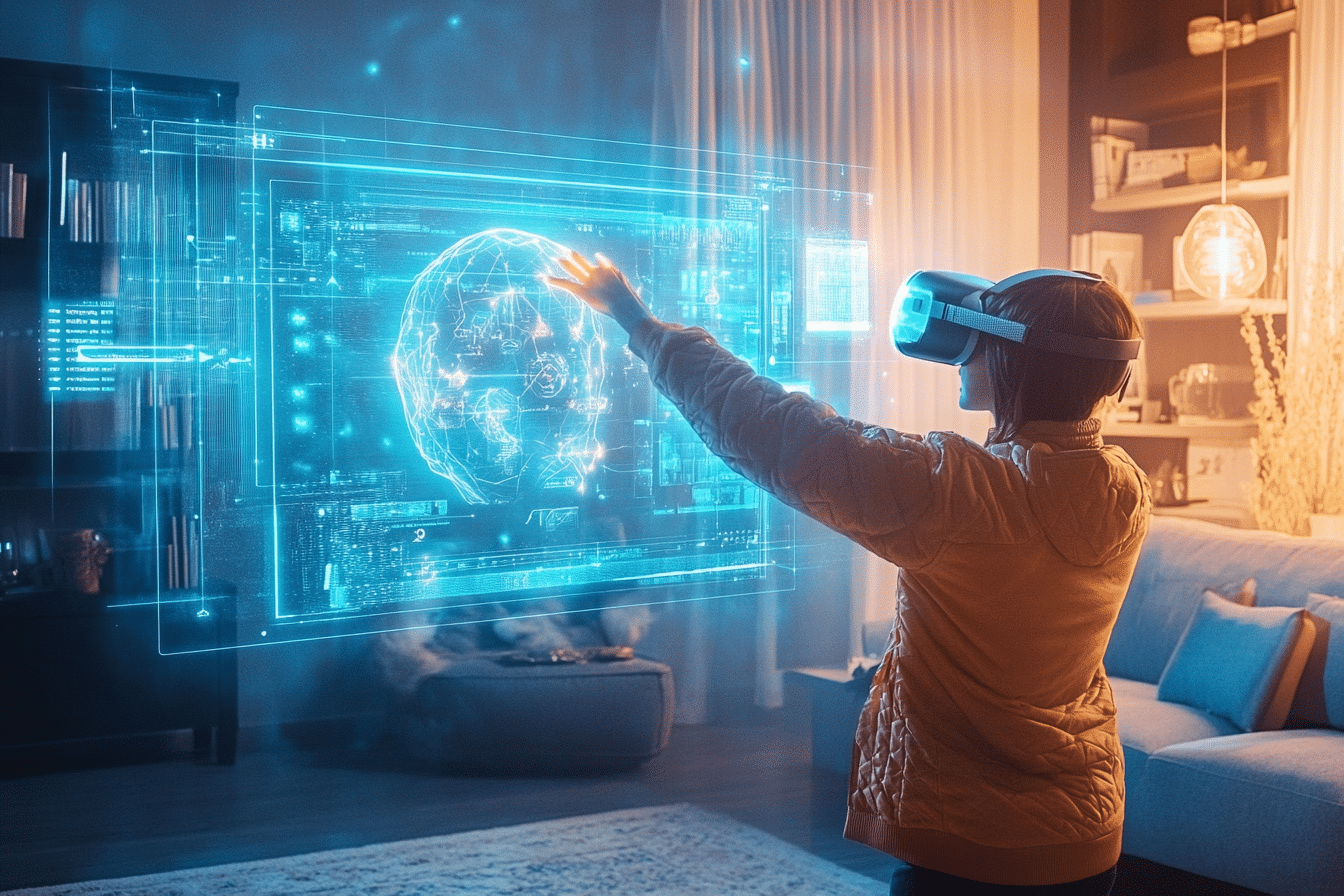 Spatial Computing Femme dans son salon