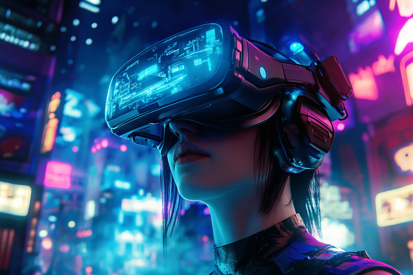 Immersive gaming gamer avec casque VR