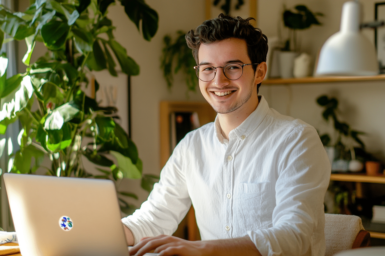 Google Génie personne utilisant son laptop